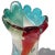Glass Vintage Murano Abstract Multi-Color Red Teal Tree Trunk Italian Art Glass Flower Vase With Original Label For Sale - Image 7 of 10
