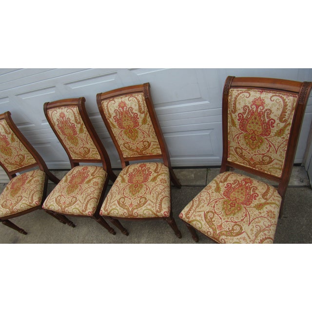 Traditional Vintage Set of Four Ethan Allen Dining Room Chairs Designer For Sale - Image 3 of 9