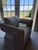 Transitional Set of 4 Palecek Hadley Swivel Lounge Chairs-Whitewash+Custom Glacier Cushions For Sale - Image 3 of 7