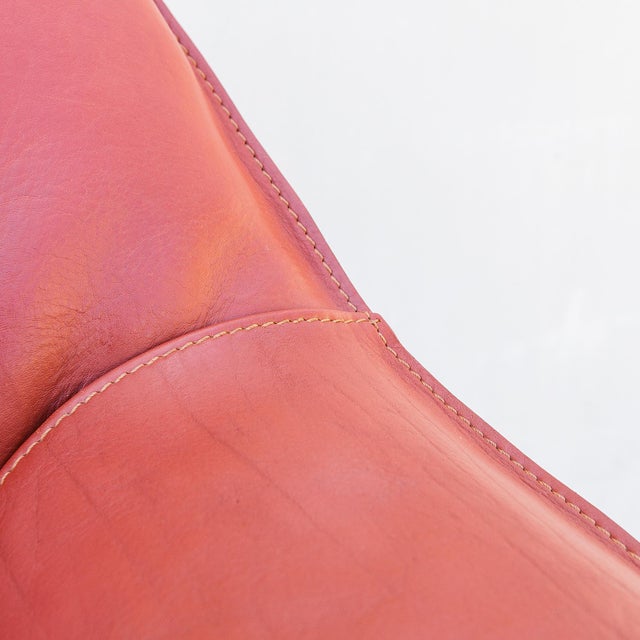 Vintage Cassina Model 415 Cab Lounge Chairs in Terracotta Leather by Mario Bellini For Sale In Los Angeles - Image 6 of 15