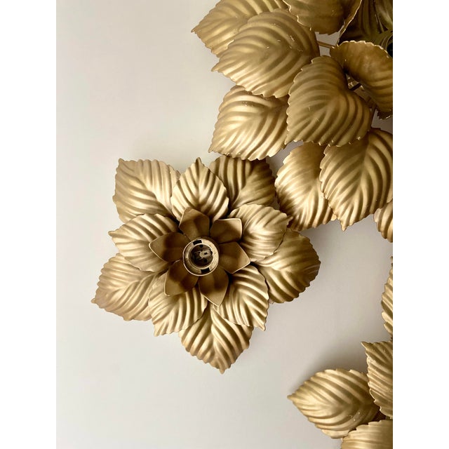 Wall Lights in Gilt Metal from Masca, Italy, 1970s, Set of 3 For Sale - Image 6 of 9