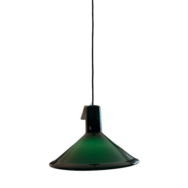 Green P&T Pendant Lamp by Michael Bang for Holmegaard, 1970s For Sale