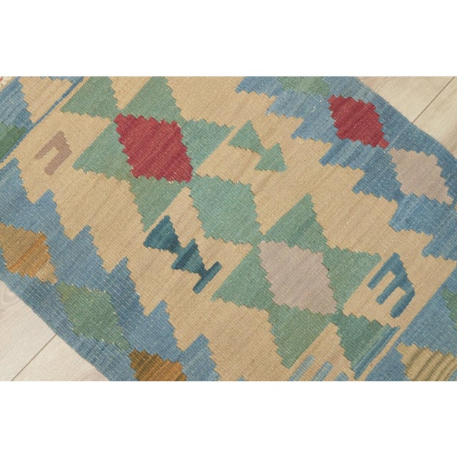 1960s Southwestern Soft Blue Hand Knotted Rug For Sale - Image 11 of 13