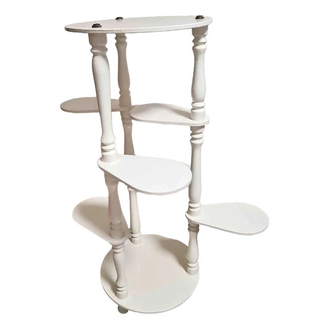 Vintage White Plant Stands, Hungary, 1960s For Sale