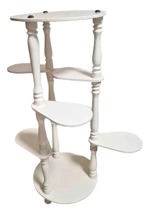 Vintage White Plant Stands, Hungary, 1960s