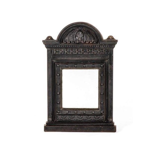 Cast Iron Over Mantle Fireplace Mirror For Sale - Image 11 of 11
