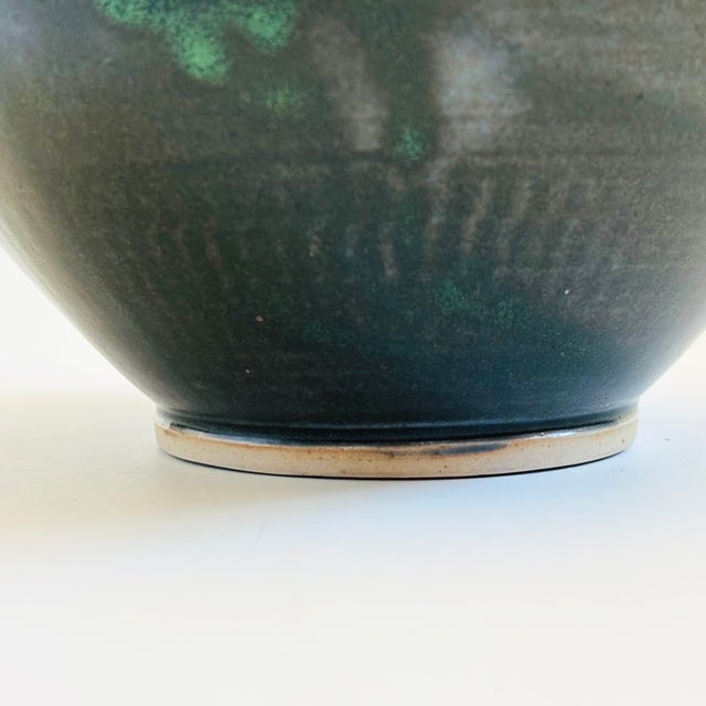 Purple Green and Purple Vintage Studio Pottery Bowl For Sale - Image 8 of 11