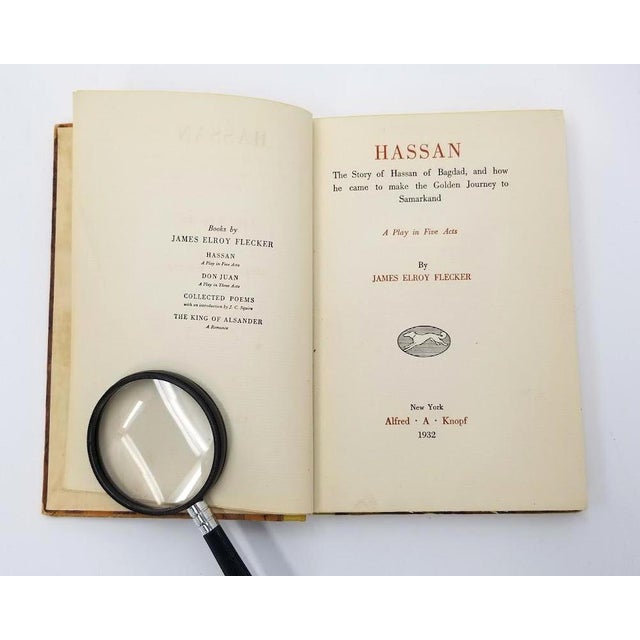 Paper "Hassan" a Play by James Elroy Flecker Alfred Knopf Edition 1932 Vintage Book For Sale - Image 7 of 10