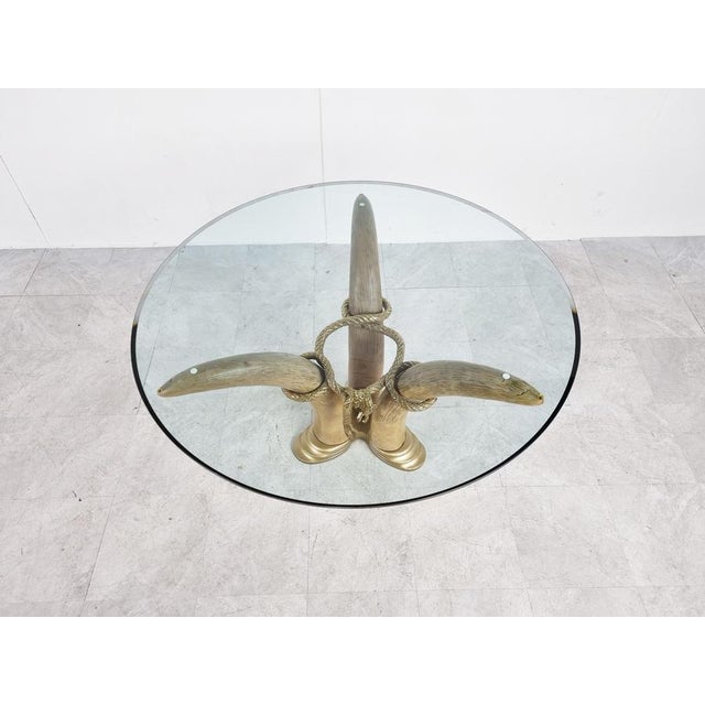 Vintage Faux Tusk Center Table or Side Table, 1970s For Sale - Image 10 of 12