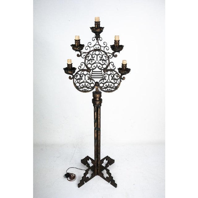 Brutalist Italian Floor Lamp from Longobard, Italy, 1970s For Sale - Image 9 of 16