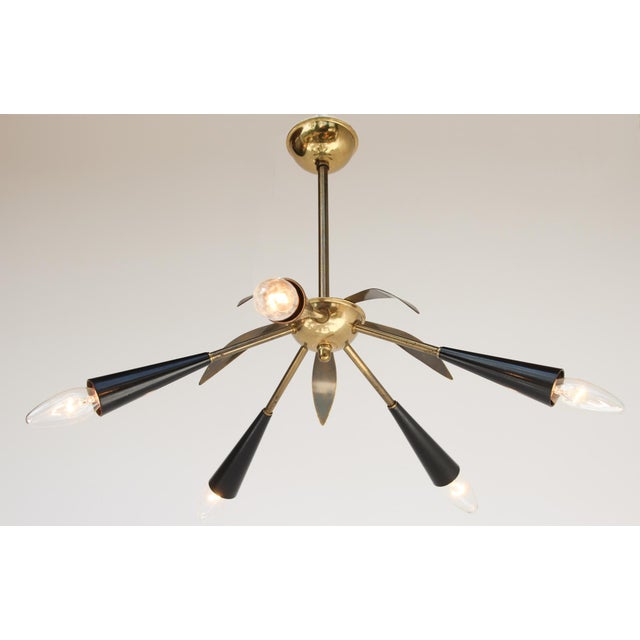 Modernist Sputnik Chandelier in the style of Stilnovo, 1950s For Sale - Image 11 of 11