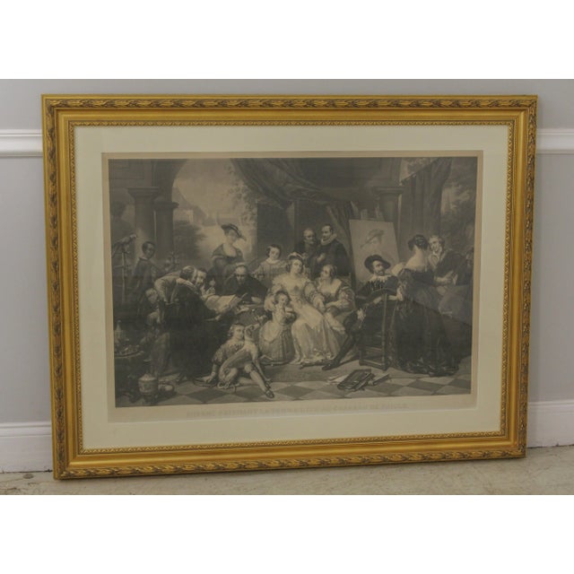 Vintage 19th Century French Interior Room Scene Engraving For Sale - Image 12 of 12