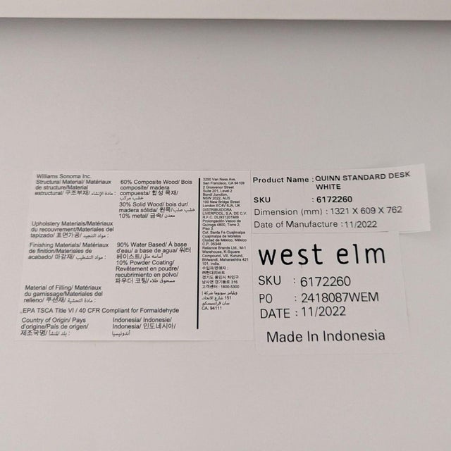 West Elm Quinn Modern Desk With Three Drawers and Raised Shelf For Sale - Image 11 of 12