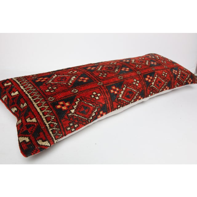 Tribal Antique Handmade TurkomanRug Pillow Cover -16'' X 40'' For Sale - Image 3 of 11