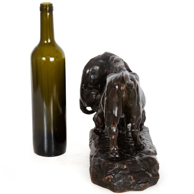 Early 20th Century Fine Antique French Bronze Sculpture of Bison and Jaguar by Georges Gardet For Sale - Image 5 of 18