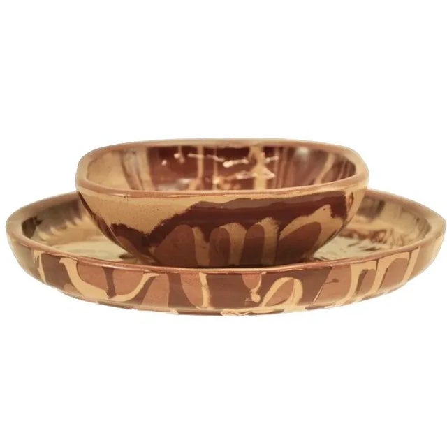 2010s Calico Clay 7” Tray & Bowl For Sale - Image 5 of 5