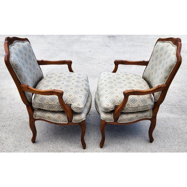 Wood Vintage French Armchairs Louis XV Fruitwood For Sale - Image 7 of 12