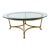 Vintage Maison Jansen Style Brass and Glass Oval Coffee Table For Sale