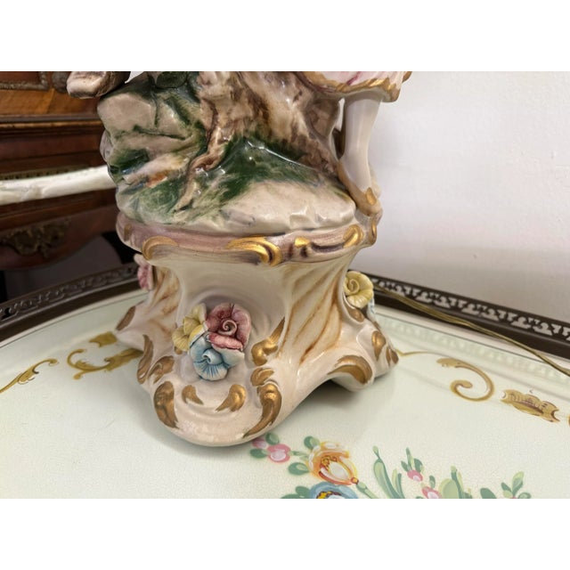 Capodimonte 1990s Italian Capodimonte Porcelain Table Lamp, Italy For Sale - Image 4 of 9
