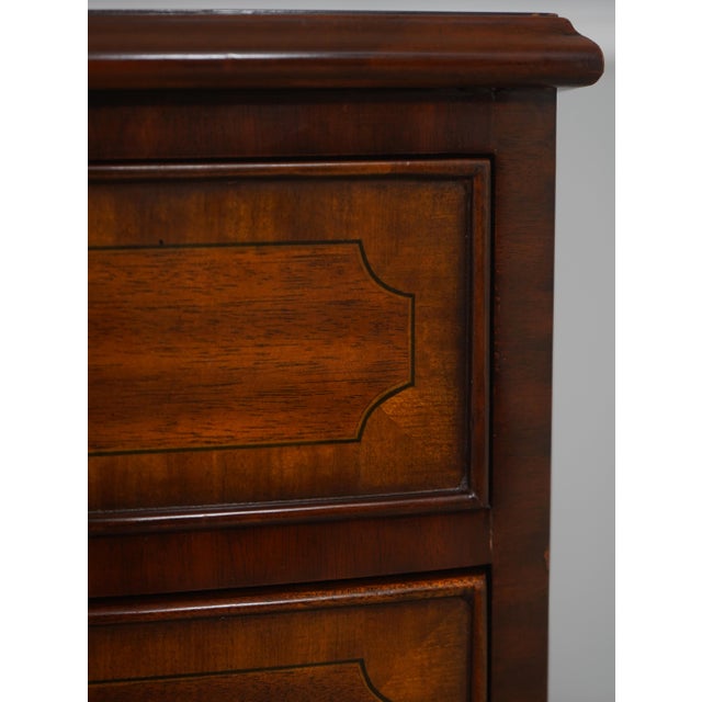 Wood Maitland Smith Federal Style Mahogany Bowfront Chest of Drawers For Sale - Image 7 of 18