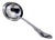 Silver Sauce Spoon with Crimped Handle and Raised Palmettes For Sale