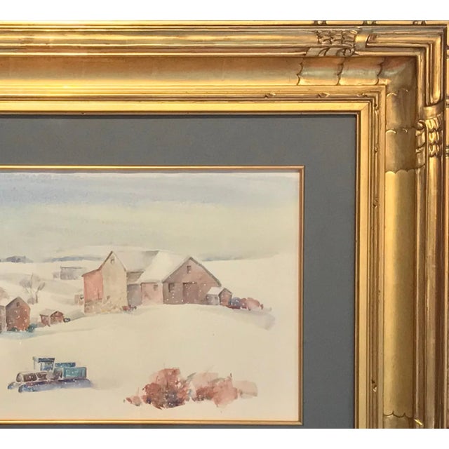 Arthur Meltzer “Winter Farm Landscape” Watercolor For Sale In Dallas - Image 6 of 7