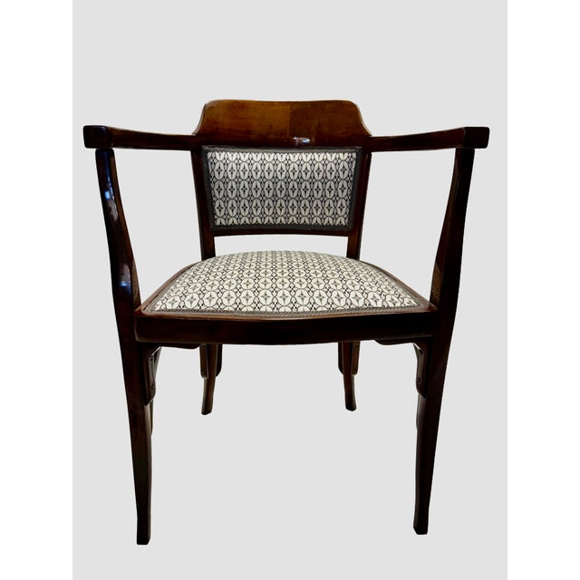 Wood Set of Vienna Secession Armchair with Ottoman by Josef Hoffmann, 1890s For Sale - Image 7 of 18