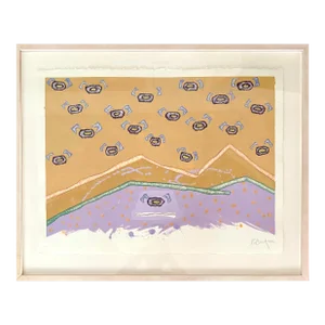 Barbara Beck Framed 2000 Abstract Watercolor Painting on Paper - Signed/Dated/Original Wood Frame
