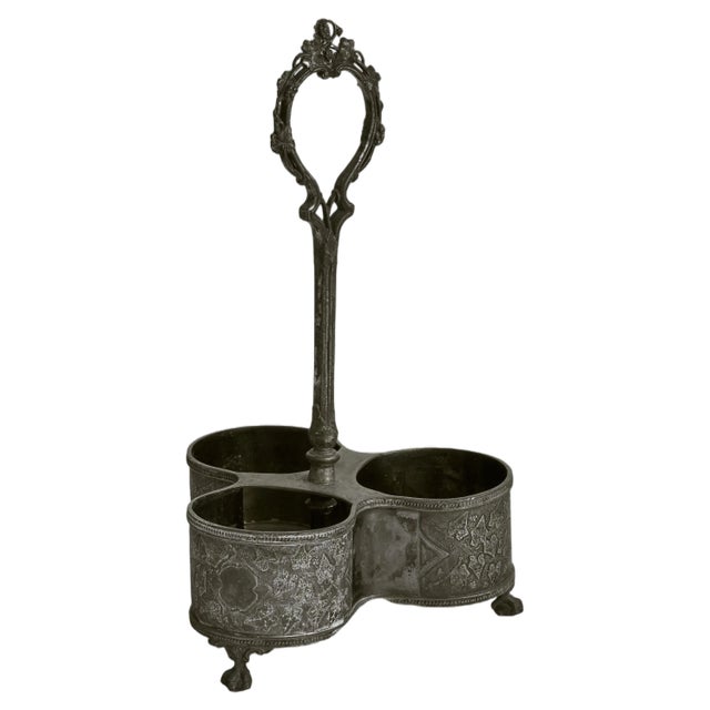 19th Century Bottle Holder in Patinated Silver by Shaw & Fisher, 1890s For Sale
