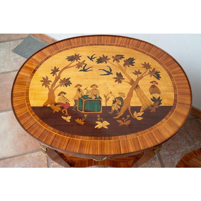 Antique Early 20th Century Napoleon III Chinese Side Tables, France, Set of 2 For Sale - Image 4 of 8