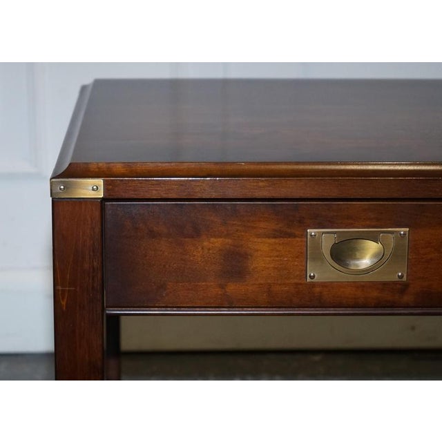 Wood Vintage Military Campaign Mahogany and Brass Nightstand For Sale - Image 7 of 16