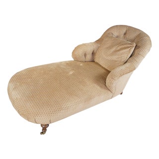 Century Furniture Tufted Walnut Chaise Lounge Chair Daybed Fainting Couch 78" For Sale