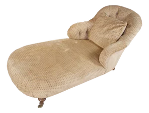 Century Furniture Tufted Walnut Chaise Lounge Chair Daybed Fainting Couch 78"