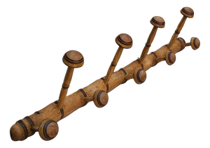Wall-Mounted Coat Rack in Bamboo, 1930s