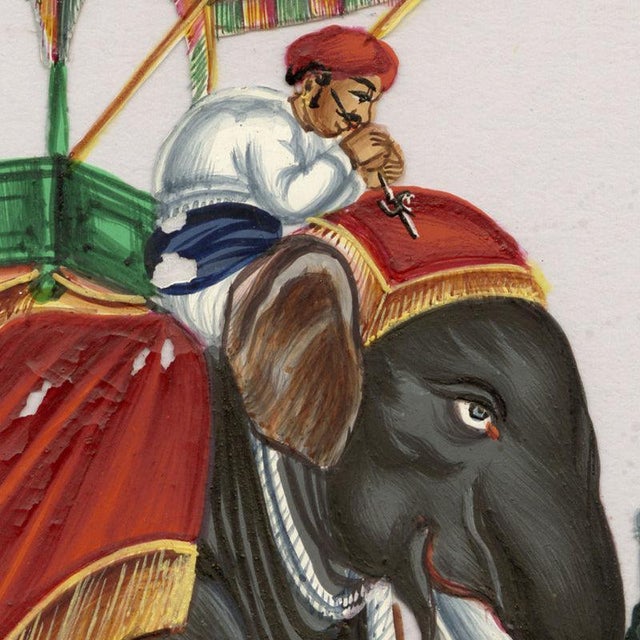 Indian Company School, Caparisoned Elephant with Howdah, 1800s, Gouache on Paper For Sale - Image 4 of 9