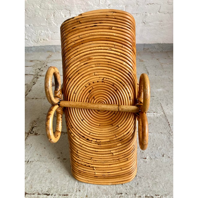 Wood Wicker Magazine Rack from Vivai del Sud, 1970s For Sale - Image 7 of 8