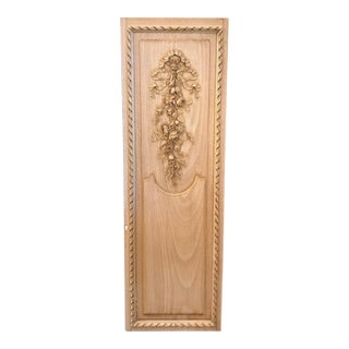 Antique French Carved Bleached Wood Louis XVI Panel For Sale