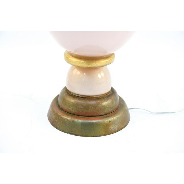 Mid-Century Modern Mid 20th Century Italian The Marbro Lamp Pink Ice Murano Opaline Glass Lamp XL For Sale - Image 3 of 12