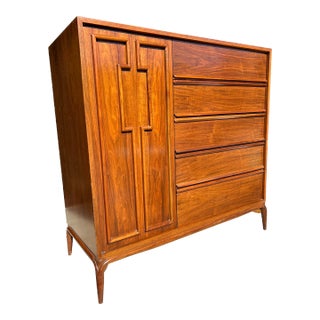 1960s Mid Century Modern Vintage Swedish Tall Dresser or Chifferobe in Vladimir Kagan Style For Sale