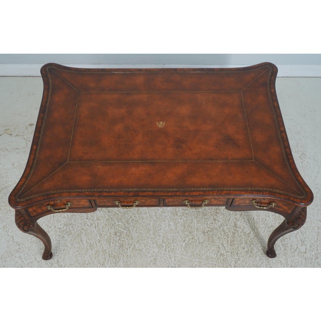 Theodore Alexander Althorp Collection Leather Top Partners Desk For Sale In Philadelphia - Image 6 of 17