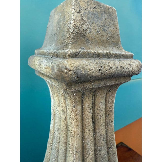 A Pair of Classical Stone-Like Lamps For Sale - Image 10 of 14