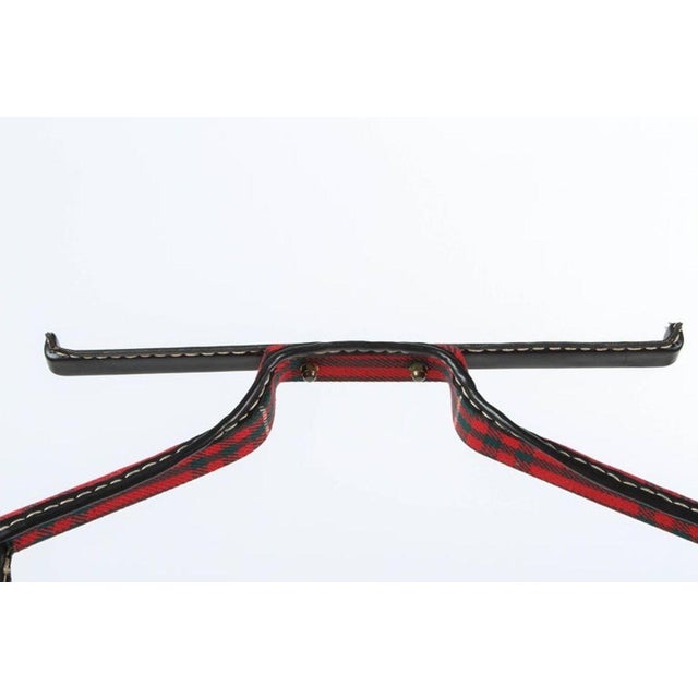 Jacques Adnet Valet Leather Wrapped With Original Tartan Plaid For Sale - Image 9 of 17