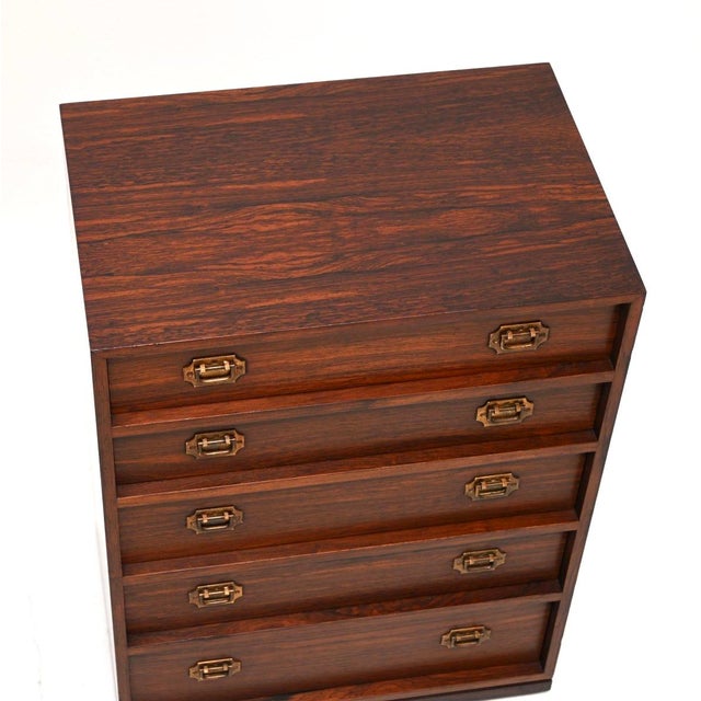 Brown Vintage Danish Bedside Chests by Henning Korch for Silkeborg, 1960s, Set of 2 For Sale - Image 8 of 13