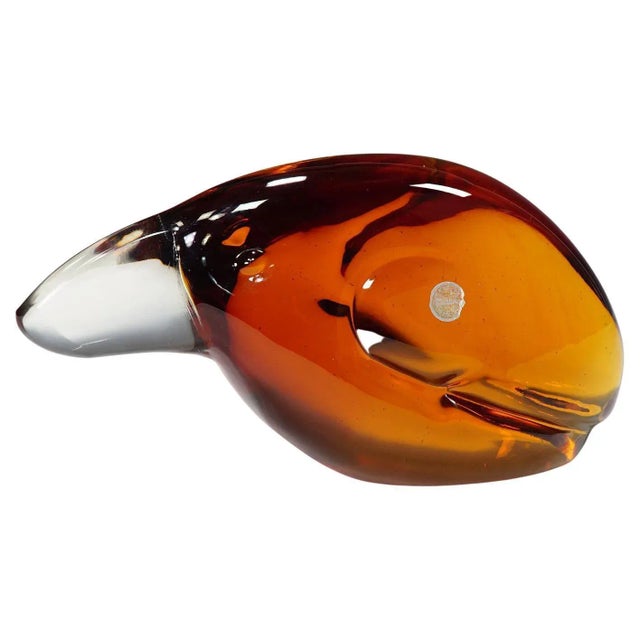 Orange Sculpture of a Toucan by Lvio Seguso, 1960s For Sale - Image 8 of 8