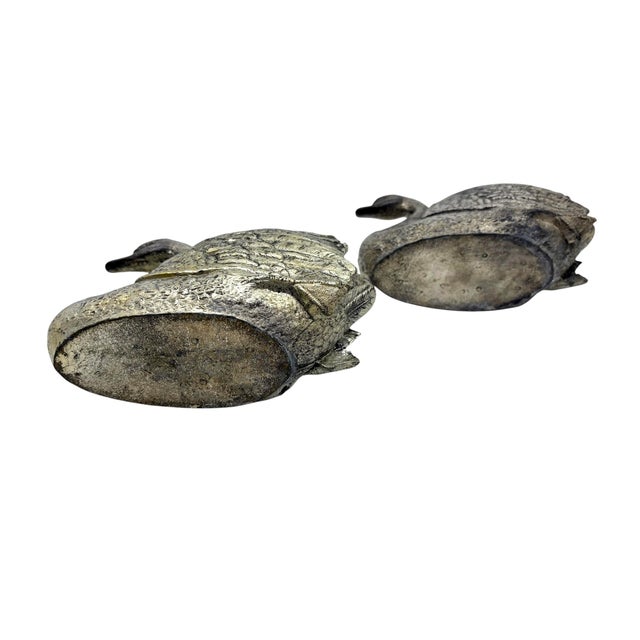 Vintage Metal Swan Flower Frogs/ Table Top Decor -a Pair For Sale - Image 4 of 10