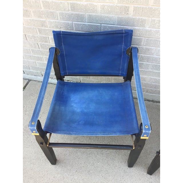 1960s Blue Safari Folding Chairs by Gold Medal Folding Furniture