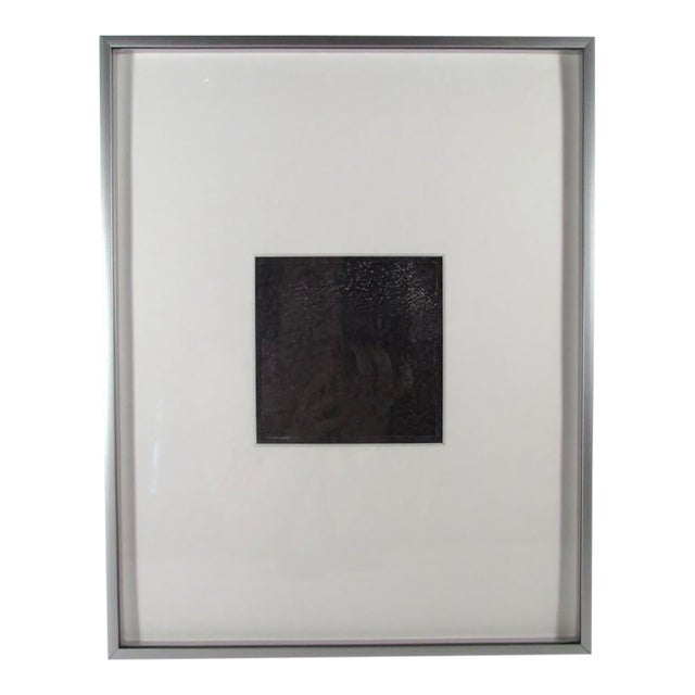 Mid-Century Black Square Painting, by Artist Diane Samuels (14” X 11”) For Sale