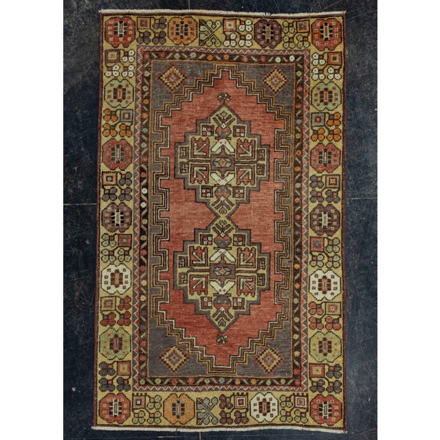 Terra Cotta Turkish Vintage Rug 3'2" x 5'4" #20578 For Sale - Image 8 of 8