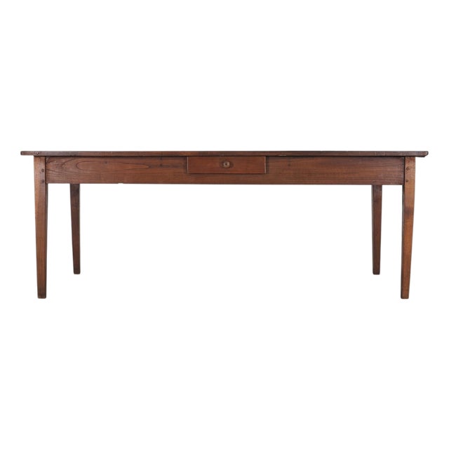 19th Century Country French Provincial Chestnut Farmhouse Table For Sale
