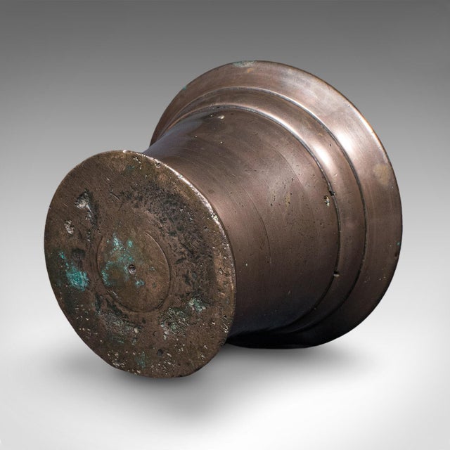 Brown Antique Chemist's Counter Mortar & Pestle, English, Bronze, Apothecary, Georgian For Sale - Image 8 of 12